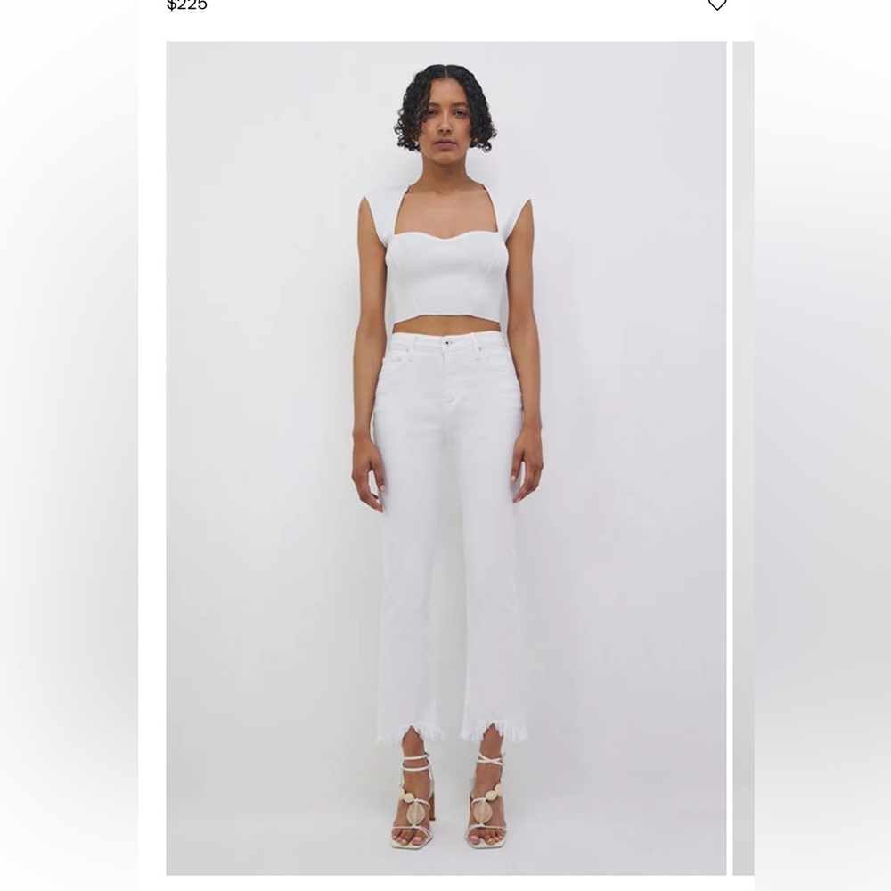 SIMKHAI River High-Rise Straight-Leg Frayed Denim Jeans